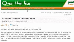 paddy power website problem